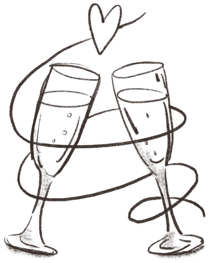 Illustration Coupes de champagne