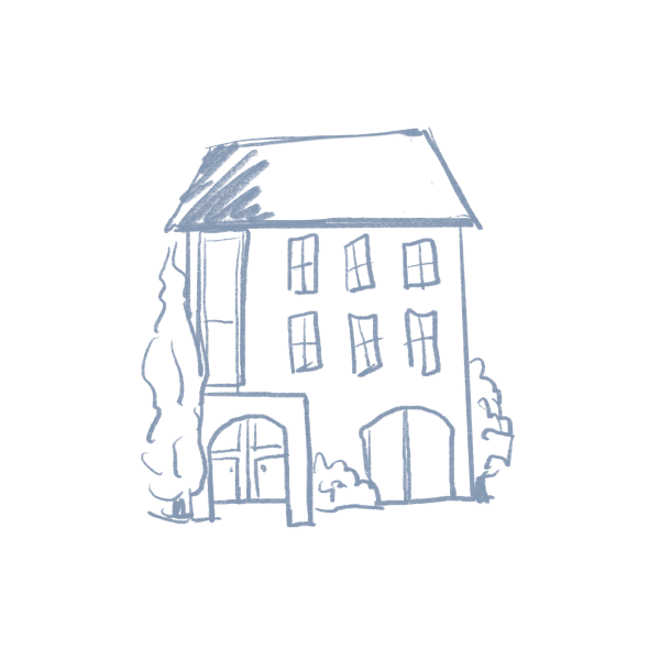 Illustration Maison haute bleue